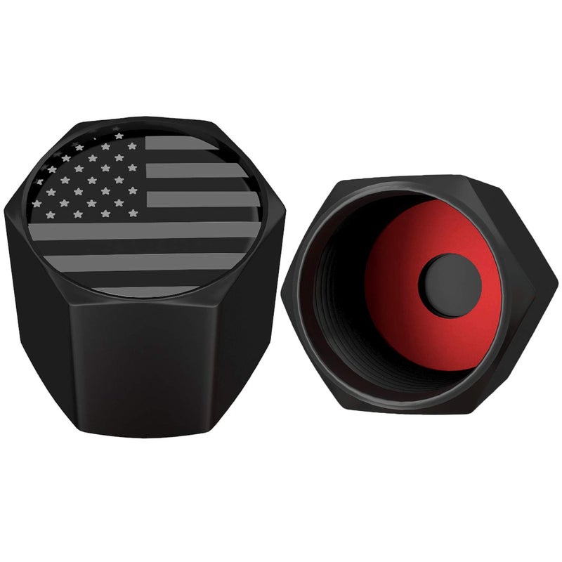 SAMIKIVA American Flag Tire Valve Stem Caps, USA with O Rubber Ring, Universal Stem Covers for Cars, SUVs, Bike, Bicycle, Trucks, Motorcycles, Airtight Heavy Duty (12 Pack) (Black Gray USA (12 Pack)) - Image 5